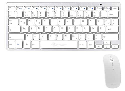 Generalkeys Set Tastiera E Mouse - Tastiera: Set: Tastiera Wireless Sottile Con Tasti A Forbice In Look Alluminio E Mouse Wireless (Senza Fili Tastier