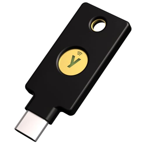 Yubico - Chiave Di Sicurezza C Nfc - Nero - Chiave Di Sicurezza Con Autenticazione A Due Fattori (2Fa), Connessione Tramite Usb-C O Nfc, Certificazion