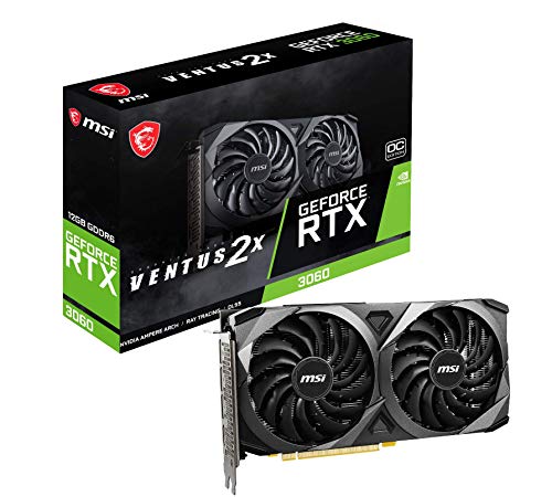 Msi Geforce Rtx 3060 Ventus 2X 12G Oc Scheda Video Gaming - 12Gb Gddr6, 1807 Mhz, Pci Express Gen 4, 192-Bit, 3X Dp (V1.4), Hdmi 2.1 (Supporta 4K)