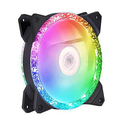 Cooler Master Masterfan Mf120 Prismatic - Ventola Per Case 120 Mm, Illuminazione Rgb Indirizzabile A Triplo Anello, Effetto Cristallo, Raffreddamento 