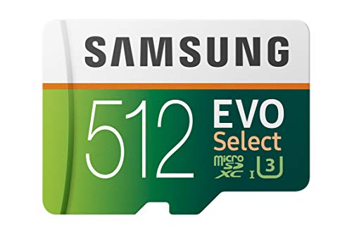 Samsung Evo Select 512 Gb Microsd 100 Mb/S E 90 Mb/S, Velocità, Scheda Di Memoria Full Hd E 4K Uhd Con Adattatore Sd Per Smartphone, Tablet, Action Ca