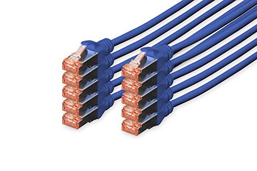 Digitus Cavo Ftp Cat 6 S/Alimentazione Di Rete, Lszh, Rame, Awg 27/7 Blu Blau 2 M, Cat-6 - 2 M (10 Pezzi), Cavo Patch - S-Ftp - Lszh