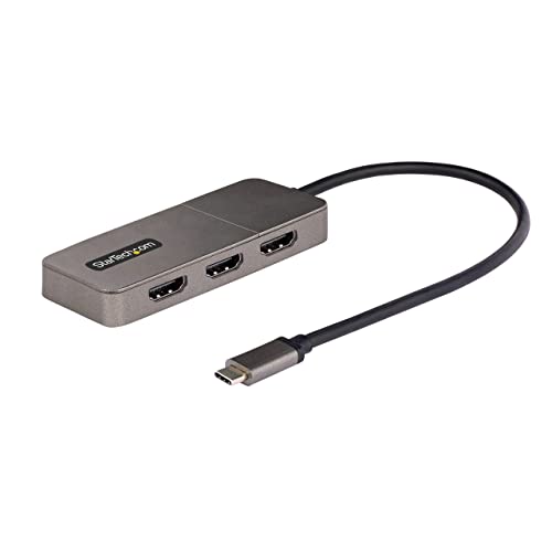 Startech.Com Adattatore Usb C Hdmi A 3 Porte - Mst Hub Usb Type C 4K60Hz Con Dp1.4 Alt Mode E Dsc. Splitter/Convertitore Hdmi Multimonitor Hdmi Per No