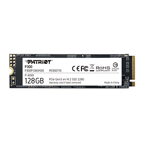 Patriot P300 M.2 2280 Pcie Gen 3X4 Nvme Ssd 128Gb Unitá A Stato Solido Interno Ssd A Basso Consumo - Velocità Lettura E Scrittura Sequenziale Fino A 1
