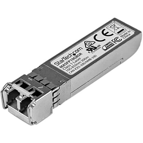 Startech.Com Modulo Ricetrasmettitore Sfp+ 10 Gigabit Fibre, Compatibile Cisco Meraki Ma-Sfp-10Gb-Sr, Mm Lc Con Ddm, 300 M