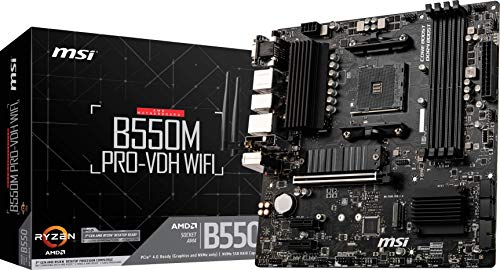Msi B550M Pro-Vdh Wifi Scheda Madre (Amd Am4, Ddr4, Pcie 4.0, Sata 6Gb/S, M.2, Usb 3.2 Gen 1, Wi-Fi, D-Sub/Hdmi/Dp, Micro-Atx)