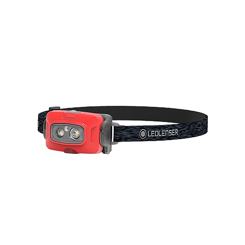 Ledlenser Hf4R Core Headlamp Led Ricaricabile | Lampada Frontale A Led 500 Lumen | Fari Da Avventura Impermeabili Con Luce Rossa | Lampada Frontale Da
