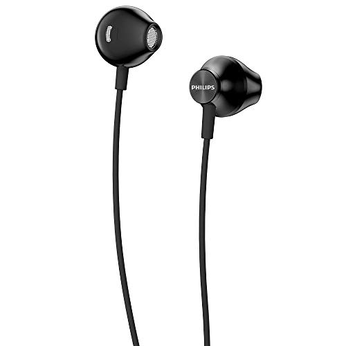 Philips Cuffie Auricolari Con Filo Ue100Bk/00 Con Prestazioni Migliorate Del Basso (Driver Neodym 14,2 Mm, Design Ergonomico, Cavo Da 1 M), Nero - Mod