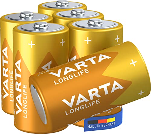 Varta 4114101306 Longlife Batteria Alcalina ,Mezzatorcia C Lr14, Confezione Da 6 Pile - Il Design Può Variare, Confezione Risparmio