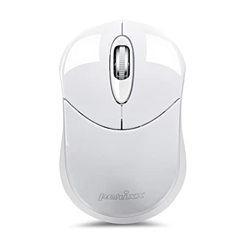 Perixx Perimice-802 Mouse Ottico Senza Fili Bluetooth Per Windows, Tablet Android E Pc, Bianco.