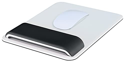Leitz Ergo Wow Tappetino Per Mouse Con Poggiapolsi Regolabile, Due Impostazioni Di Altezza, Nero/Bianco, 65170095