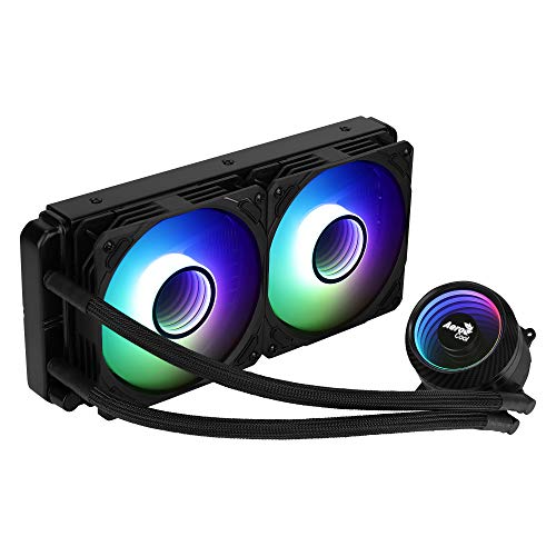 Aerocool Miragel240, Raffreddamento Liquido Cpu, 2 Ventole Argb 12Cm, Tdp 400W, Nero