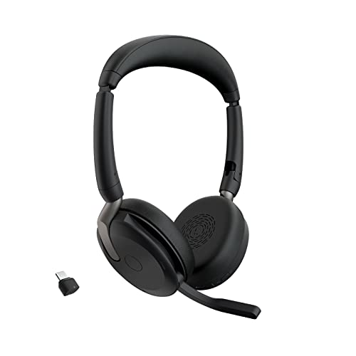 Jabra Evolve2 65 Flex - Cuffie Stereo Wireless Bluetooth, Tecnologia Di Cancellazione Del Rumore Jabra Clearvoice E Anc Ibrida - Funzionano Con Tutte 