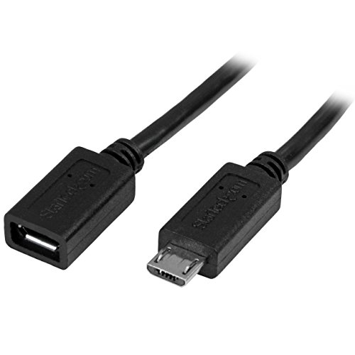 Startech.Com Cavo Prolunga Micro Usb Maschio A Femmina, Cavo Di Estensione Micro-Usb Di 50 Cm, Nero