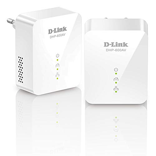 D-Link Dhp-601Av (2X Dhp-600Av) Starter Kit Di 2 Adattatori Powerline, Porta Gigabit, Av2 1000, Velocità Fino A 1000 Mbps, Per Streaming Hd E Gioco On
