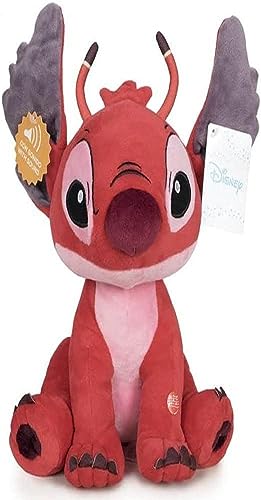 Disney Cadeaux Store Lilo&Stitch Leroy Soft Plush Toy With Sound 11.41 Inch / 29 Cm Red