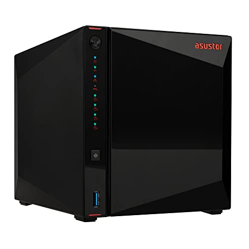 Asustor Nimbustor 4 As5304T 4 Bay Server Nas, Quad Core 1.5 Ghz, 4Gb Ram Ddr4, Network Attached Personal Cloud Storage (Senza Disco)