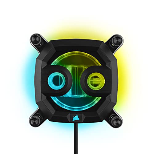Corsair Hydro X Series Xc7 Rgb Pro Waterblock Per Cpu Intel Lga 1700, 1200, 115X E Socket Amd Am4 (Piastra Di Raffreddamento In Rame Placcato, Più Di
