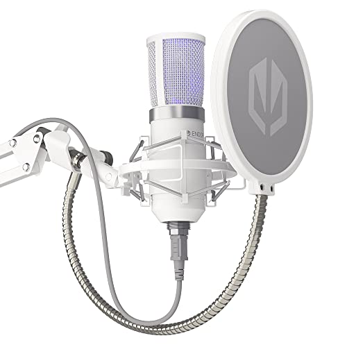 Endorfy Solum Streaming Onyx White, Microfono Usb Per Computer Di Alta Qualità | Ey1B005