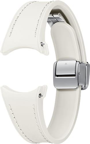 Samsung D-Buckle Hybrid Eco-Leather Band (Slim, S/M) Cinturino In Finta Pelle Per Galaxy Watch4 | Watch5 | Watch6 Series, Cream