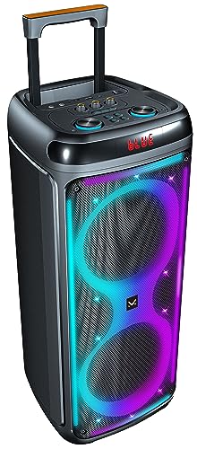 Majestic Flame T88 – Party Speaker Bluetooth A Trolley, Luci Led, Ingressi Usb/Micro Sd/Aux/Mic, Telecomando E Microfono, Tws, Batteria Ricaricabile, 