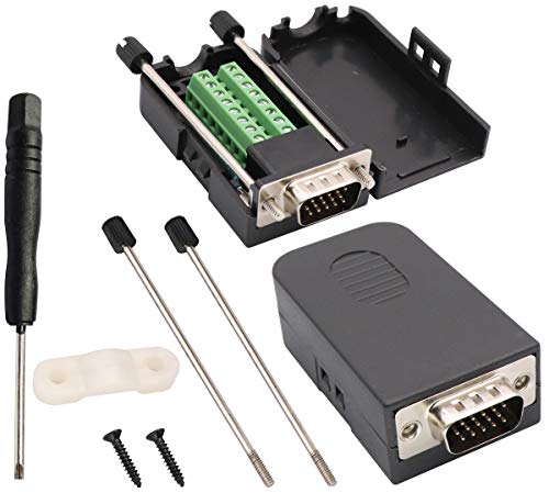 Aaotokk Vga Vite Morsettiera Adattatore,D-Sub 15 Pin 3 Filari Db15 Vga Maschio A 16 Pin/Vie Femmina Terminale Seriale Scheda Breakout Connettore Modul
