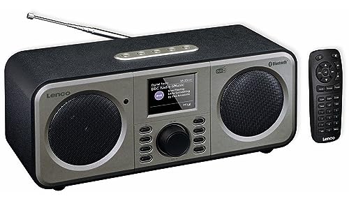 Lenco Dar-030 - Radio Dab+ - Bluetooth V.5 - Ricevitore Dab+ E Fm - 10 Stazioni Di Memoria - 2 X 3 Watt Rms - Telecomando - Funzione Allarme - Nero