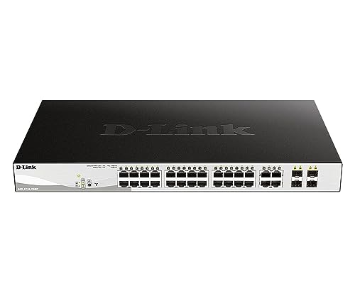 D-Link Dgs-1210-28Mp Smart Switch Gestito, 28 Porte Gigabit, Poe+, Nero