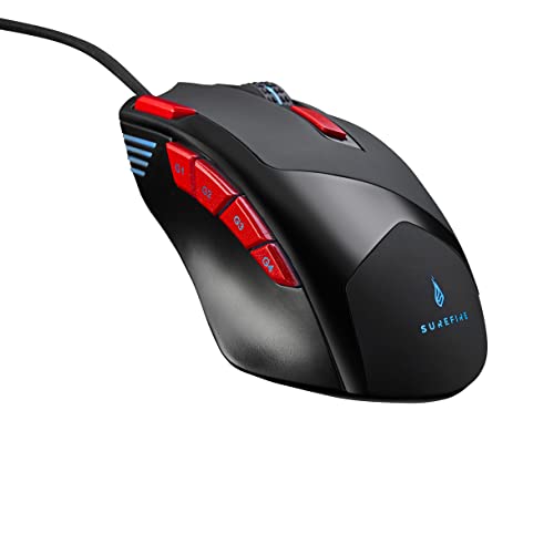 Surefire Eagle Claw Gaming Mouse Da Gioco Con 9 Pulsanti I Luci Rgb I Mouse Per Pc 3200 Dpi I 9 Tasti Programmabili I Usb 3.2 Gen 1 E Usb 2.0 I Window