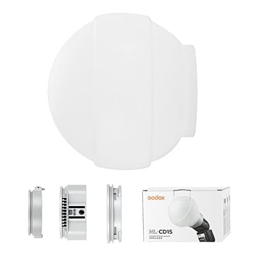 Godox Ml Cd15 Diffusore Dome Con 3 Adattatori, Compatibile Con Supporto Godox V1 Ad100Pro Ad200Pro V860Iii V860Ii V850Ii Tt685Ii Tt685 Tt600 Tt660S Ad