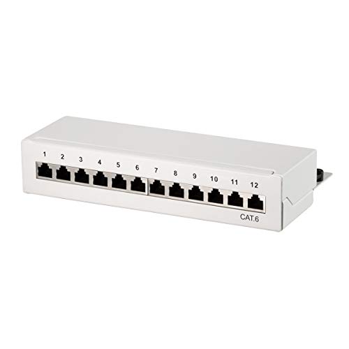 Logilink Professionale Pannelli Patch, Tavolo/Parete/Desktop, Stp (Schermato) Light Grey 12-Port
