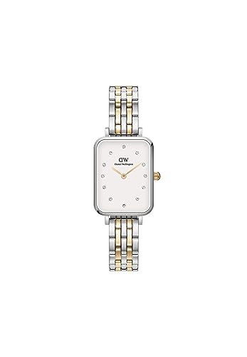 Daniel Wellington Orologio Collezione 5-Link Per Donna, Argento E Oro Bianco, 20X26