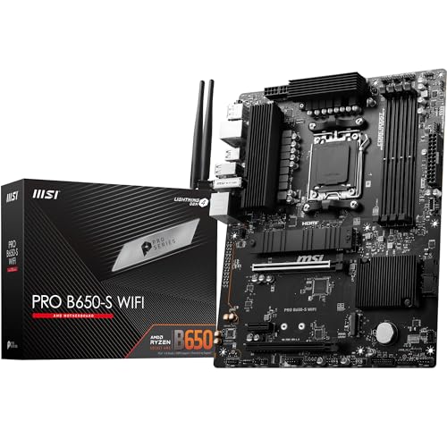 Msi Pro B650-S Scheda Madre Wifi, Atx - Supporta I Processori Amd Ryzen Serie 7000, Am5 - Ddr5 Memory Boost 6000+Mhz/Oc, 2 X Pcie 4.0 X16, 2 X M.2 Gen