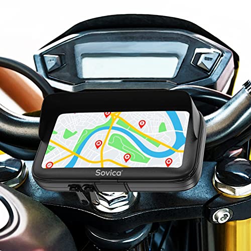 Porta Cellulare Moto Valido Per Manubri Di Ogni Tipo Di Spessore E Forma Custodia Impermeabile Con Visiera Valida Per Smartphone Fino A 7.5" Schermo P