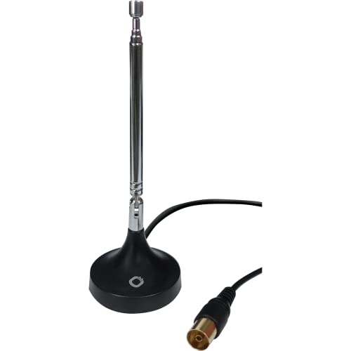 Oehlbach Radio Rod Antenna Fm Dab+ Ad Asta Per Ricezione Radio Stereo Dab+ Fm Fm (75 Ohm, Antenna Telescopica, Base Magnetica, Adattatore Coassiale F)