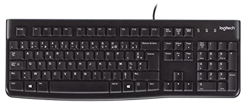 Logitech K120 Tastiera Cablata Business Per Windows/Linux, Layout Olandese-Belga Azerty, Nero