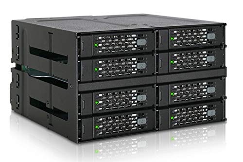 Icy Dock Tougharmor Mb508Sp-B Backplane Rack Metallico Completo Per 8 Discos Rigido Da 2,5" O Ssd Sas/Sata In Due Alloggiamenti Esterni Da 5,25" Con 2