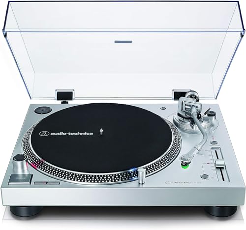 Audio-Technica At-Lp120X Giradischi A Trasmissione Diretta, Argento, Analogico E Usb