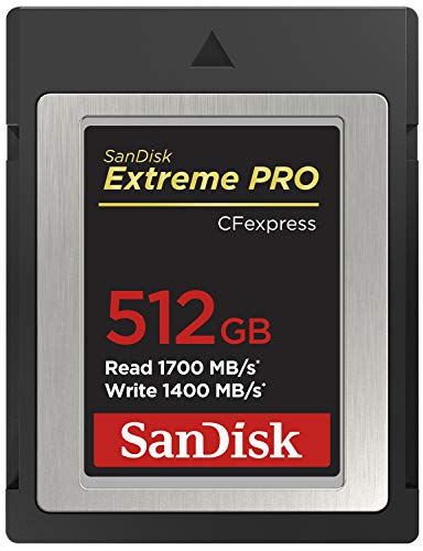 Sandisk 512Gb Extreme Pro Scheda Cfexpress Type B, Fino A 1700 Mb/S Ripresa Filmati Raw 4K + Rescuepro Deluxe
