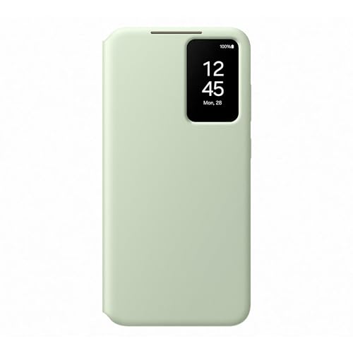 Samsung Smart View Wallet Case Custodia A Portafoglio Con Finestra Di Visione Notifiche Per Galaxy S24+, Light Green