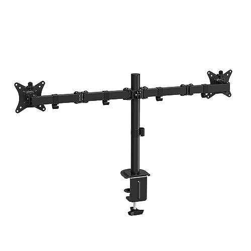Ewent Ew1513 Supporto Triplo Monitor Per Pc A Schermo Piatto, Staffa Di Supporto Tv/Monitor 13-27 Pollici, Altezza E Inclinazione Regolabili E Rotazio