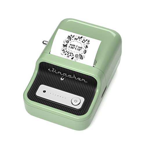 Niimbot Etichettatrice Con 1 Rotolo Di Nastro Libero B21S Vintage 50Mm Larghezza Stampante Per Etichette Termiche (Verde)