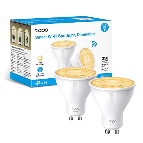 Tp-Link Tapo L610(2-Pack) Lampadina Wi-Fi Base Lampada Gu10, Controllo Vocale Tramite Amazon Alexa, 350 Lumen, 3.5W, Giallo Caldo Dimmerabile Dall' 1%