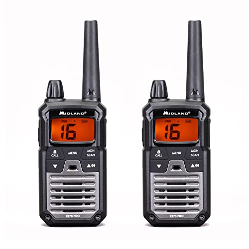 Midland Xt70 Pro Doppio, Radio Walkie Talkie A Ricarica Rapida, 101 Canali Pmr446 E Canale Rrm, 142 Toni Ctcss, Waterproof Ipx4, Ricaricabile Con Usb,