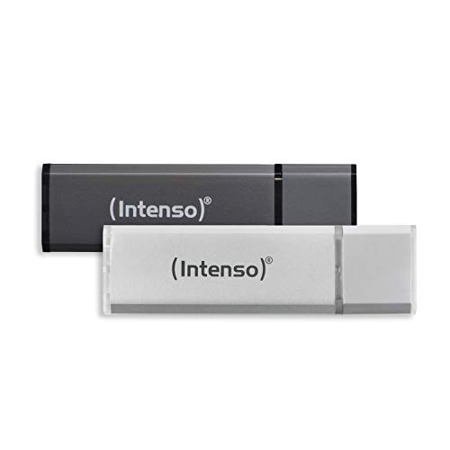 Intenso Alu Line - Chiavetta Usb 2.0, 2 X 32 Gb, Colore: Argento & Antracite