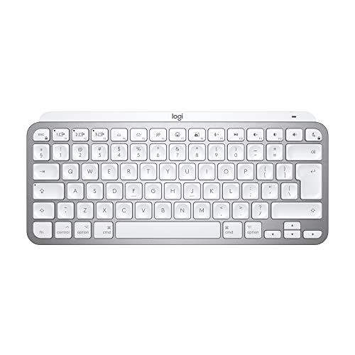 Logitech Mx Keys Mini Per Mac Minimalist Tastiera Wireless, Compatto, Bluetooth, Tasti Retroilluminati, Usb-C, Digitazione Tattile, Compatibile Con Ma