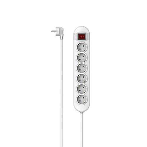 Hama Ciabatta Elettrica A 6 Prese, Con Interruttore, 1,4 M (Ciabatta Con Interruttore, 6 Prese, Presa Multipla, Interruttore Illuminato, Ottima Posizi