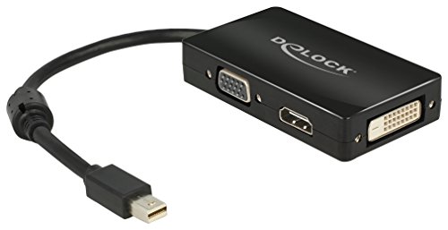 Delock 0.16M Displayport/Vga + Hdmi + Dvi 0,16 M Mini Displayport Nero
