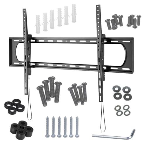 Maclean Mc-750N Staffa Da Parete Per Tv O Monitor, Max. Vesa 900X600, Pollici 60-120", 120 Kg, Nero, Distanza Dalla Parete 80 Mm