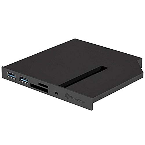 Silverstone Sst-Fps01 - Slot Da 12.7Mm Per Unità Ottica Slim Con 2X Usb3.0, Card Reader, Slot M.2 Sata